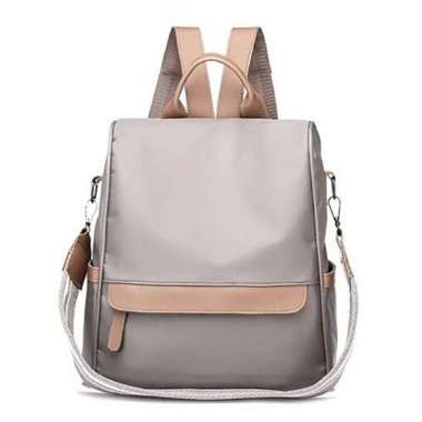 Tas Ransel Import Wanita Anti Air Anti Maling Tas Gemblok Oxford Anti Theft Backpack JCBP37 Cream