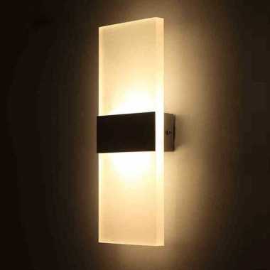 Lampu hias dinding Lampu Hias Dinding kamar tidur LED 3W 3000K Warm White List Hitam