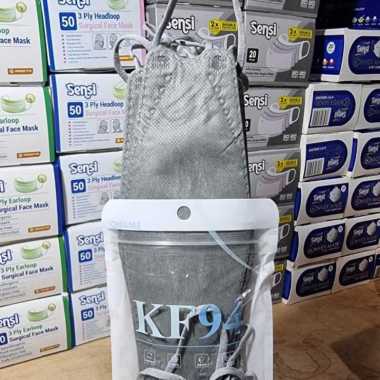 MASKER KF94 WARNA 4 PLY 10pcs STANDART KOREA / MASKER KF94 EVO KF94 Abu-abu
