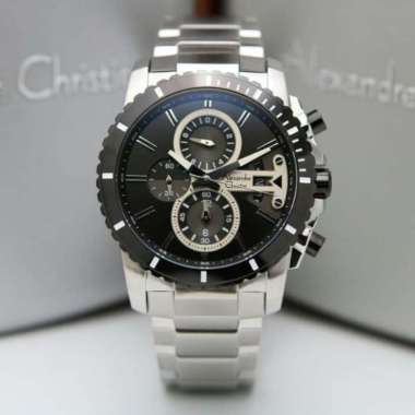 Jam Tangan Pria Alexandre Christie AC6532 / AC 6532 Silver Black Ori