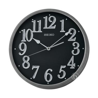 Seiko QXA706 Quiet Sweep Aluminium Wall Clock Jam Dinding [30 cm] Black Silver