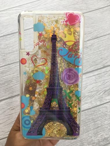 Case Gliter Samsung Galaxy A7 2018 High Quality -Menara Eiffel - - Multicolor