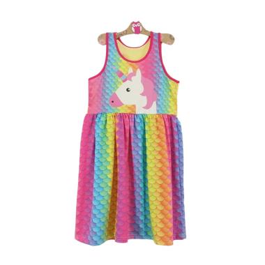 HM Dress Unicorn Colorfull 12 tahun colorfull