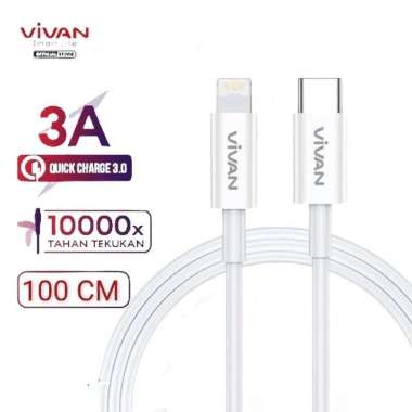 Vivan KCL100S Data Cable Quick Charge Data Cable Type-C To Lightning White