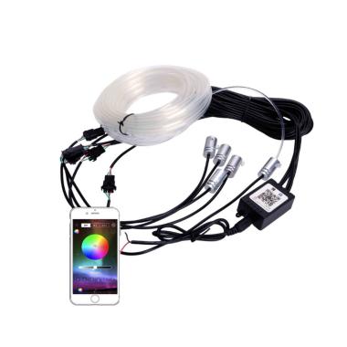 Autocar Lampu Ambient RGB LED Mobil Fiber Optik Ambient Atmosphere Smartphone Control