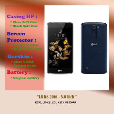 LG K8 2016 - 5.0 inch - Case - Screen Protector - Battery - Dll Battery