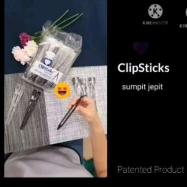 CLIPSTICK Sumpit Jepit Snack Sumpit Ngemil Sumpit Anak Sumpit Belajar hitam