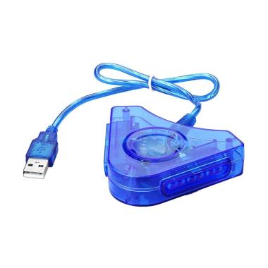 EDS Kitbon Dual PS1 PS2 PSX Controller Game Console Joystick to PC USB Converter Adapter BLUE
