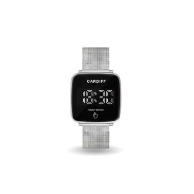 CARDIFF LED 8009 Series Jam Tangan Casual Anti Air Silver