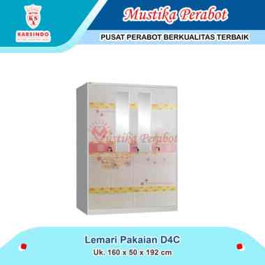 Lemari Pakaian Besi 4 Pintu D4C Karsindo