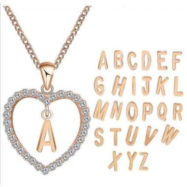 Kalung Liontin abjad rantai titanium huruf fashion high quality E