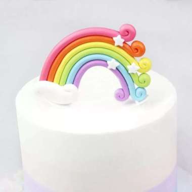 HIASAN KUE PELANGI RAINBOW CURL CAKE TOPPER 1 PCS - DEKORASI KUE ULTAH