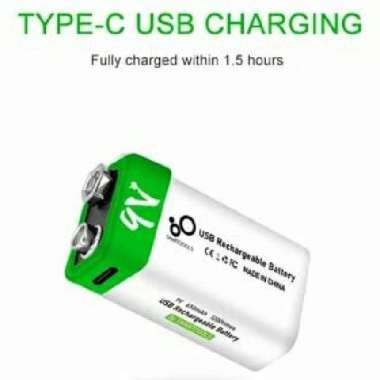Baterai 9V Kotak Cas USB Charger Batre Charge Micro Mic Type C Tipe C