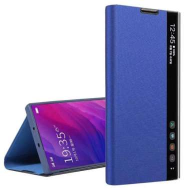 Case Samsung A12/M12 Standing View flip Cover a12/m12 - Biru