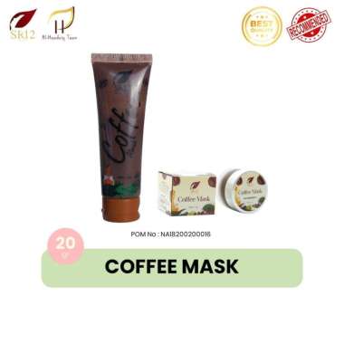 SR12 Coffee Mask Peeling Ampuh Mencerahkan Wajah Aman Halal BPOM Best Seller