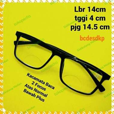 kacamata Baca Plus jalan jalan 2 Fokus /2 Fungsi/ Double Focus Lensa Bening Kotak Ringan Lentur Kaca