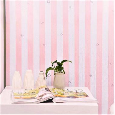 Oem Motif Bintang Wallpaper Dinding Pink