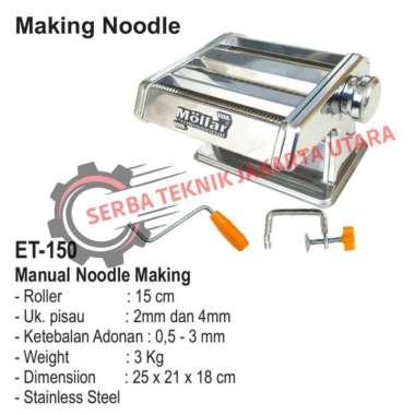 Gilingan Mie Manual/Mesin Cetak Mie/Noodle Maker MOLLAR ET-150 ET-150 DenganBubleWrap