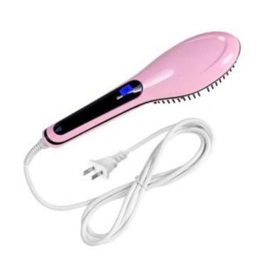 Sisir Elektrik Hair Straightener Sisir Elektrik Pelurus Rambut Pink