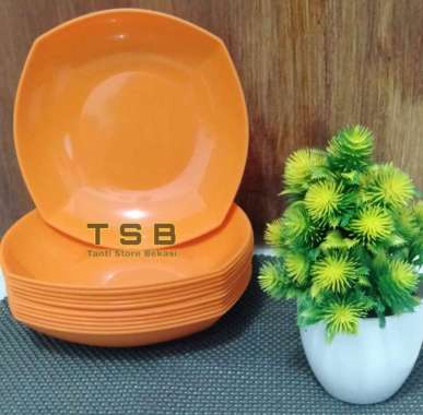 1 Lusin Piring Unik / Piring Makan / Piring Plastik Tahan Panas / Piring Saji Orange