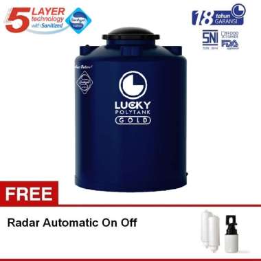 Tangki air / Tandon / Toren Lucky Polytank Gold Sanitized 1100 Liter - LAB 110 biru tua