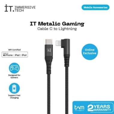 IT Metalic Gaming Cable Type C to Lightning for iPhone Fast Charging