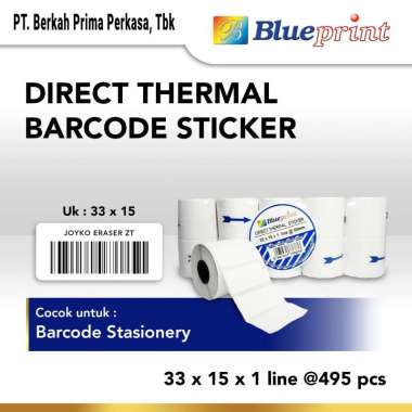 BLUEPRINT Direct Thermal Sticker / Label Stiker 33x15x1 Line Isi 495 Putih