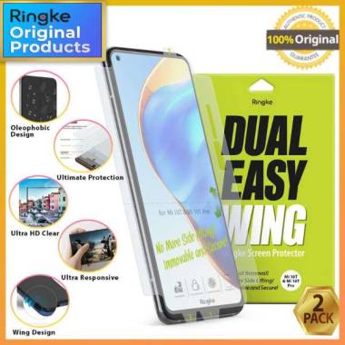 Original Ringke Dual Easy Wing Screen Guard Xiaomi MI 10T Pro MI10T - Anti Gores Protector & Not Tem