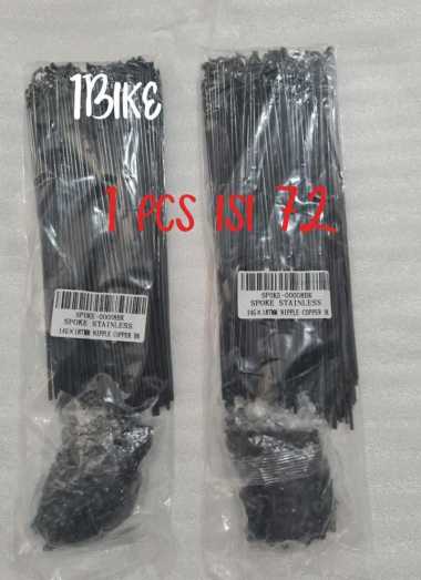 spoke ruji jari jari sepeda 20 stainless 14Gx187MM strummer Hitam