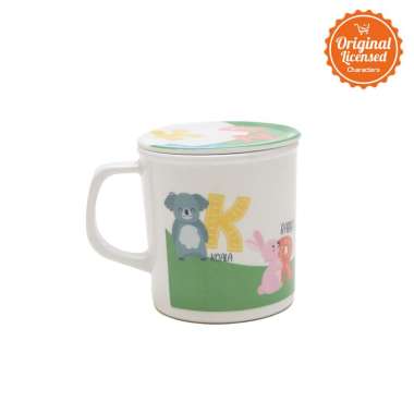 Character Land - L.Blend Mug Dengan Tutup Kombinasi 340ML ABC Animals -