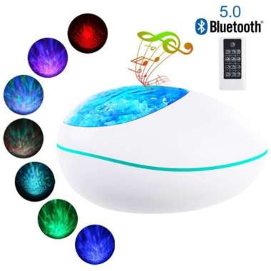 Lucky Stone Night Light Projection Lamp with Remote White