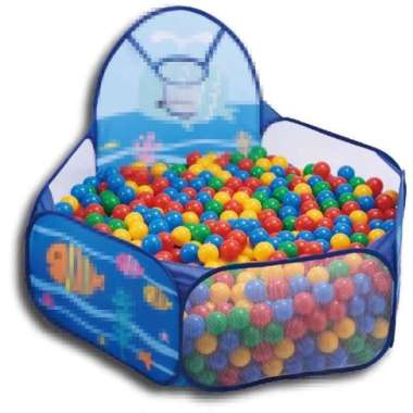 ONE - M7 Mainan Kolam Mandi Bola 1.2m Tenda Keranjang Mandi Bola Anak + Ring Basket Hadiah Ulang Tah