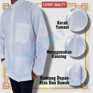 Koko Yamani Syihabudin Putih, koko taqwa syihabudin lengan panjang dewasa Putih XL