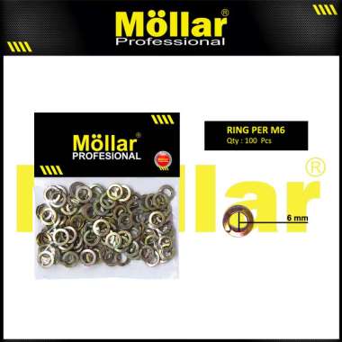 MOLLAR 93-078 Ring Per M6 Besi Spring Washer Baut JP M 6 - 100 pcs