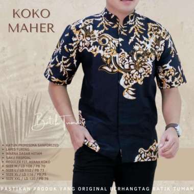 KOKO MAHER Baju Koko Batik Pria Lengan Pendek XXL