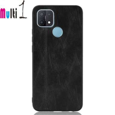 Case Samsung Galaxy A12 - Samsung Galaxy M12 Car Line PU Leather Material Slim Back Cover Black
