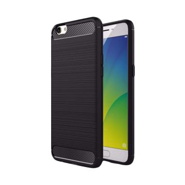 Viseaon Carbon Brushed TPU Rubber S ... ack + Free Tempered Glass
