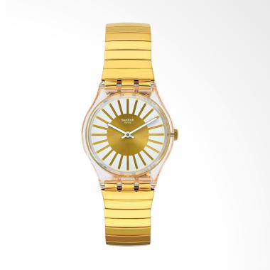 Swatch GE248B Rayon De Soleil S Bahan Tali Stainless Steel Jam Tangan Wanita - Gold