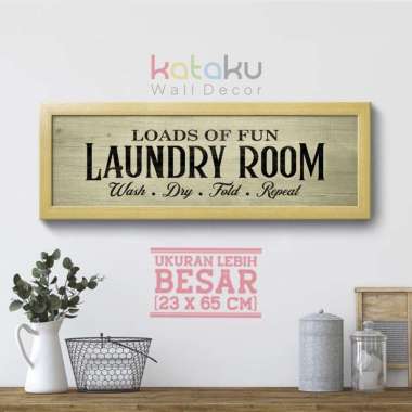 Papan Tanda Dekorasi Laundry Room Wall Decor Poster Hiasan Dinding Kayu Flat