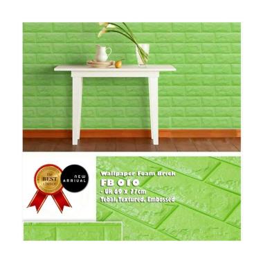 Luxurious 3d Foam Brick Wallpaper Wallpaper Dekorasi Dinding Hijau 70 X 77 Cm