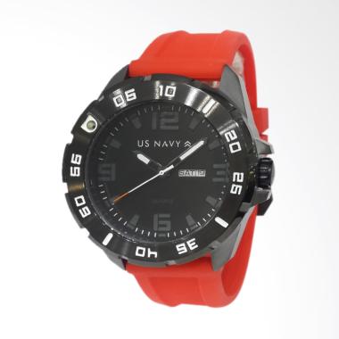 US Navy 63593MERIPBARE Jam Tangan Pria Rubber - Black Black