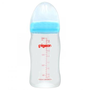 Pigeon PR010318 PP Wide Neck with P ... otol Susu - Blue [240 mL]