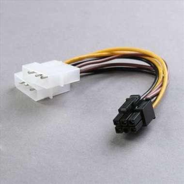 Kabel konektor converter Power VGA 6 pin 6pin To 2 dual 100 % ORIGINAL Multicolor