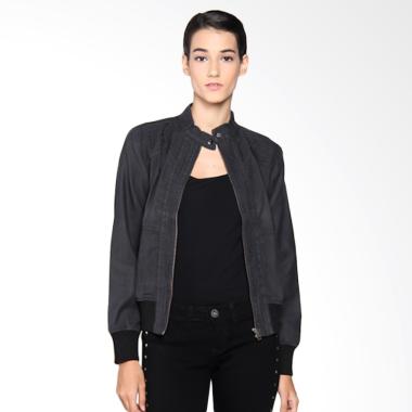 Mobile Power C7601 Ladies Denim Stitch Variation Jacket Wanita - Black