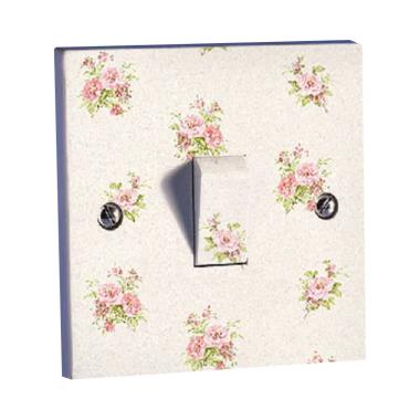 OEM Rose Shabby Chic Gray Mawar Stiker Lampu Saklar