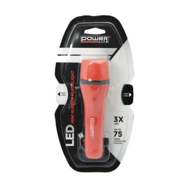 Powerlite Original Senter 3 Led Karet - Merah [Baterai : 2 x AA] Red