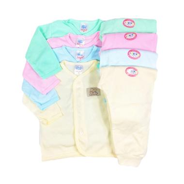 Luvita Setelan Baju Panjang dan Celana Panjang Warna [Newborn/4set]