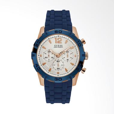 GUESS Caliber Chronograph Bahan Tal ... angan Pria - Biru W0864G5