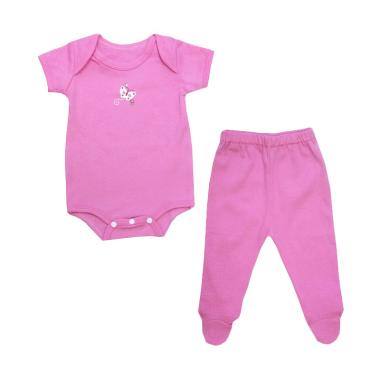 PLEU Set Jumper Polos Girl Baju Anak Perempuan - Pink