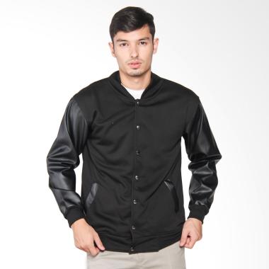 VM Varsity Jaket Pria - Black Semua Ukuran Black